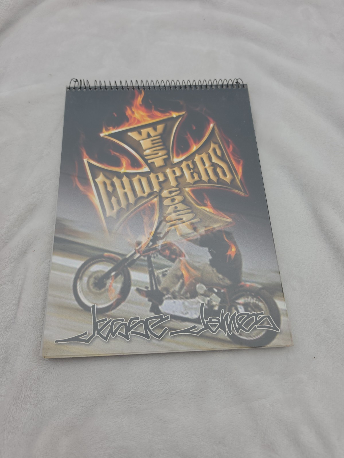 WEST COAST CHOPPERS JESSE JAMES MOTORCYCLE SPIRAL 12″X8.5″ NOTE PAD NEW