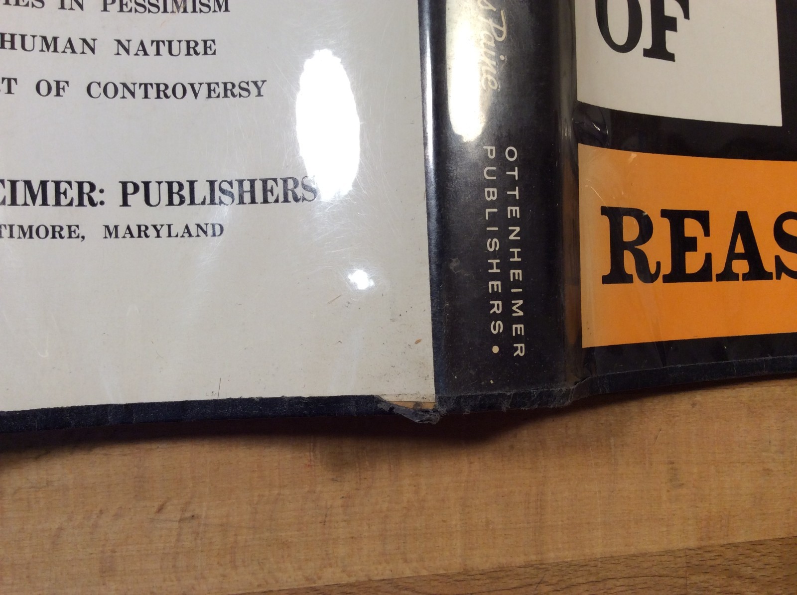 The Age of Reason, Thomas Paine, Ottenheimer Publishers Hardcover w/ Dust Jacket